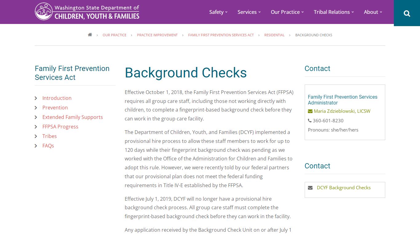 Background Checks | Washington State Department of Children ... - DCYF